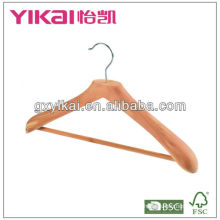cedar coat hangers with round bar and non-silp PVC tube